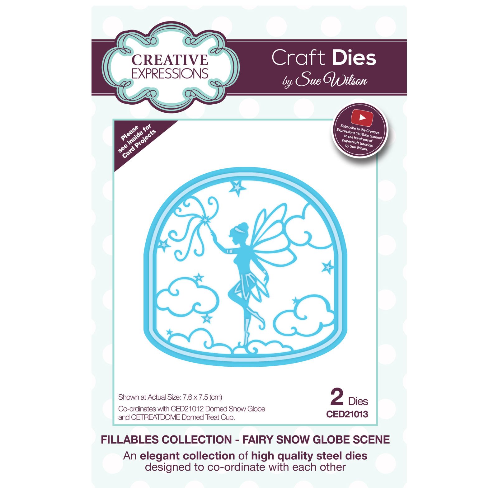 Sue Wilson Fillables Collection Fairy Snow Globe Scene Die, Metal, Silver, 23 x 15 x 0.8 cm