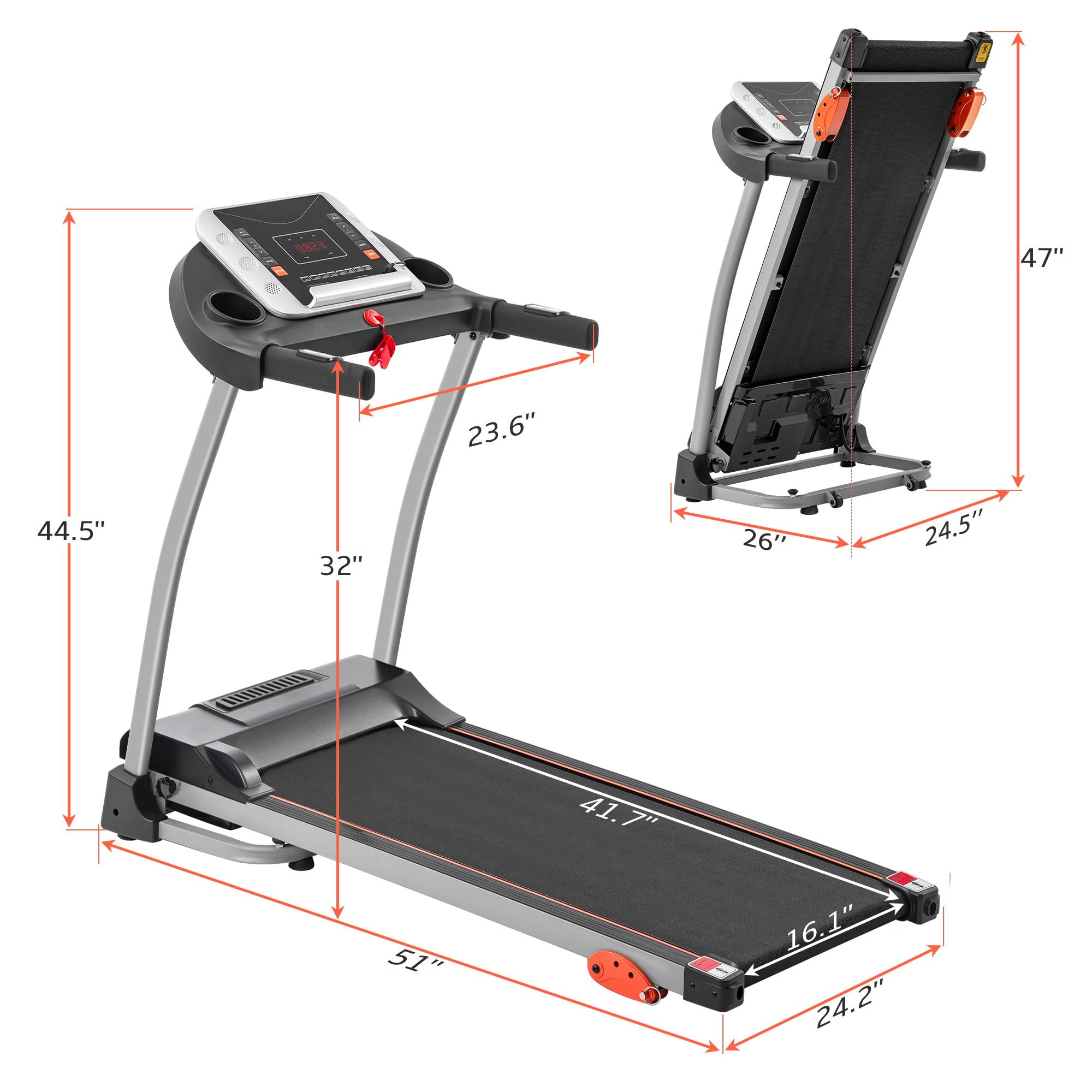 Merax Folding Electric Motorized Running Treadmill Merax Foldable