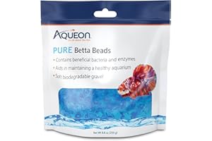 Aqueon PURE Betta Beads, Water Care for Unfiltered Aquariums, Maintains Clear Water and Helps Breakdown Organic Sludge, Blue