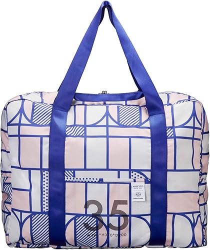 Amazon ミレスト ボストンバッグ おりたたみ 軽量 大容量 レディース 女性 メンズ 男性 撥水 旅行 キャリーオンバッグ 1泊 2泊 35l ポケッタブルボストンバッグ Papier Tigre Milesto 軽い おしゃれ お洒落 修学旅行 折りたたみ Mls715 Stbl Milesto