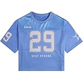 BEAUDRM Men's Jersey Shirts Graphic Oversized Y2k Baggy Shirt Crew Neck Short Sleeve Crop Tee Tops