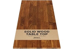ARIEL 60 x 30 x 1 Hevea Spice Finished Solid Wood Table Top, Premium Desktop for Standing/Adjustable Desk/Office Tabletop/Gaming Desk/Kitchen Countertop