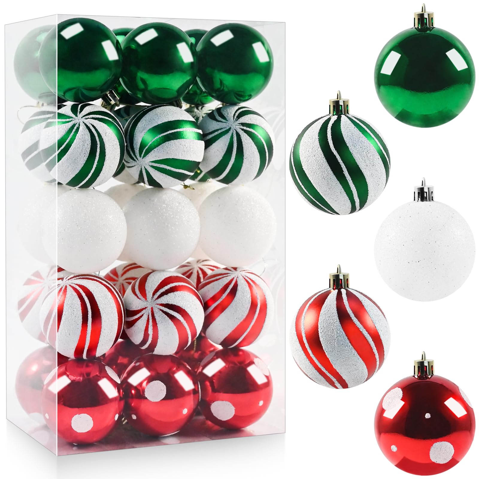 Photo 1 of Christmas Balls Ornaments for Xmas Tree- 30Pcs Shatterproof Christmas Tree Decorations, 2.36" Hanging Balls Muti-Color Xmas Ball Ornaments Set for Holiday Party Decoration Perfect Super Bulbs