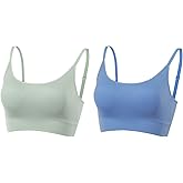 AMRIY Womens Sports Bras for Women Light Support Padded Workout Bras for Women Supportive Seamless Women's Wireless Yoga Bra