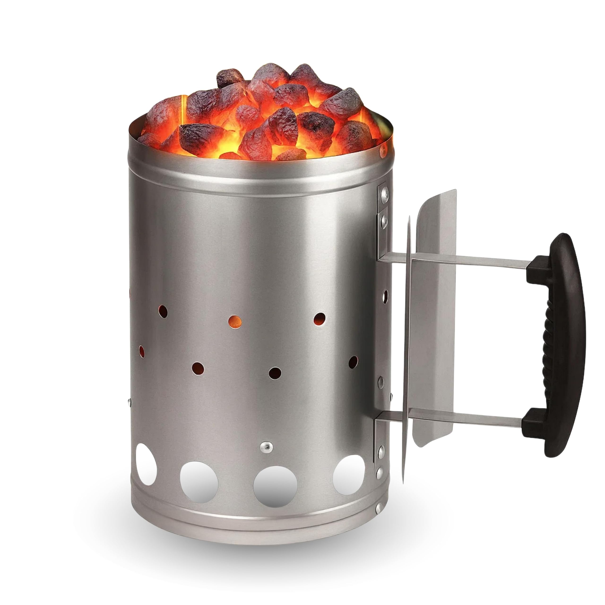 ADEPTNA Heavy Duty Barbecue BBQ Chimney Starter Charcoal Coal Starter Quick Start Barbecue Lighter Burning – Safe and easy to Use