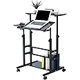 UNICOO Portable Standing Desk on Wheels, Height Adjustable Mobile Workstation, Versatile for Home Office, Rolling Sit-Stand Design, Ergonomic