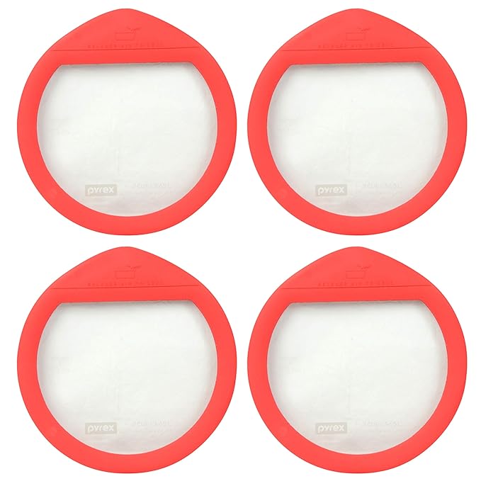 Pyrex Ultimate OV7402 Red 7 Cup Round Glass Storage Lid 4 Pack Review