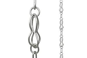 Rain Chains by JASINC 8.5 ft Aqua Strands Link Rain Chain White, to Replace Gutter Downspout, Water Diverter, JAS1002AL