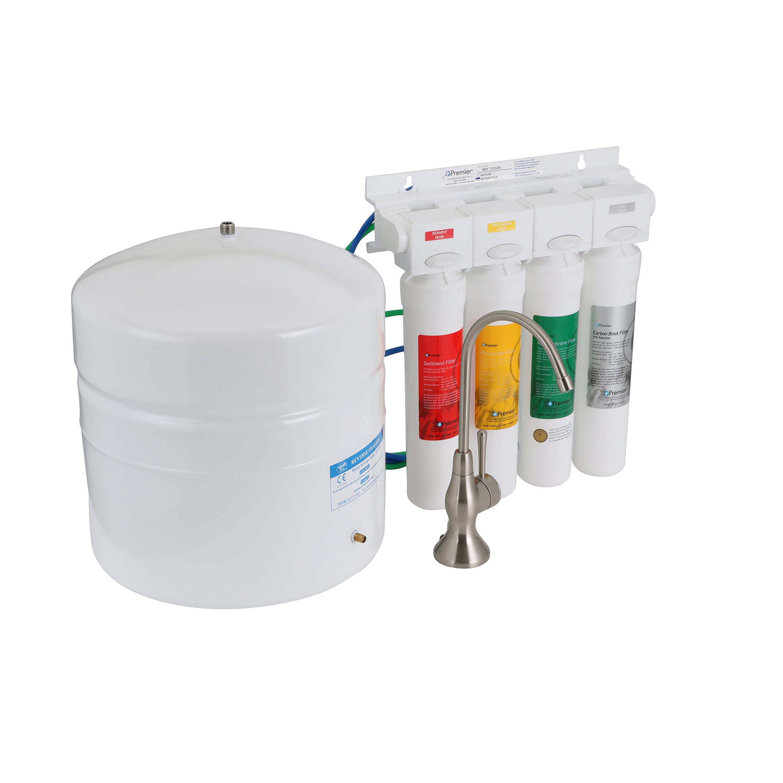 Watts Premier RO Pure Plus VOC 4 Stage Reverse Osmosis System Module with Built-In Check Valve Shutoff, Four Easy Push Button Filters, Sediment Filter, Carbon Block Filter, VOC Filter, Membrane