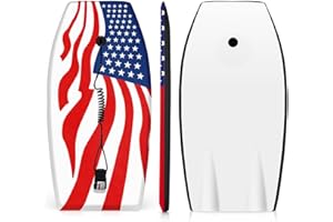 LYNNON Bodyboard for Beach 37 / 42 Inch Premium Body Board Super Lightweight Surf Boards with EPS Core Wrist Leash HDPE Slick Bottom Perfect Surfing for Teens Adults Kids Beginners and Any Surf Rider Level