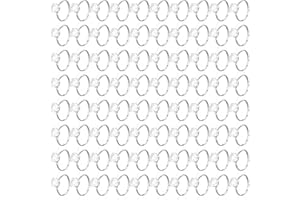Mikovivi 80pcs Bridal Shower Diamond Rings, Adjustable Fake Rings for Engagement Wedding Table Decorations, Party Favors, Cupcake Toppers, Bachelorette Party Games and Gift Accents
