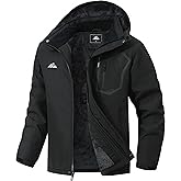 MAOYSSEN Men’s Winter Ski Snow Jacket - Warm Fleece Lined Parka, Water-Resistant Raincoat For Cold Outdoor Sports