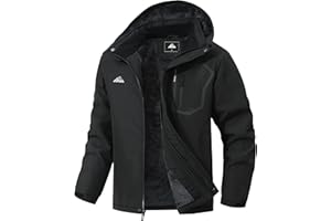 MAOYSSEN Men’s Winter Ski Snow Jacket - Warm Fleece Lined Parka, Water-Resistant Raincoat For Cold Outdoor Sports