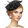 Zinniday Fascinator Tea Party Hat - 2025 Derby Pillbox Kentucky Hat for Women (7.87x5.9inch)