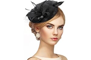 Zinniday Fascinator Tea Party Hat - 2025 Derby Pillbox Kentucky Hat for Women (7.87x5.9inch)