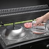 HULISEN Cheese Melting Dome & Burger Press 9 Inch Stainless Steel Griddle Kit view 5