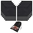 SHENGQIDZ 10 pack black portable travel shoe bag, space-saving dust-proof storage bag（13 x 17.32 inch）