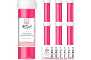 LOVEVOYAGE Bachelorette Party Favors, 6 Pack Hangover Kit Pink Pill Bottles, Perfect Hangover Recovery Kit for Bride Emergency on Wedding Day, Girls Night Out, 21st Birthday Party Supplies