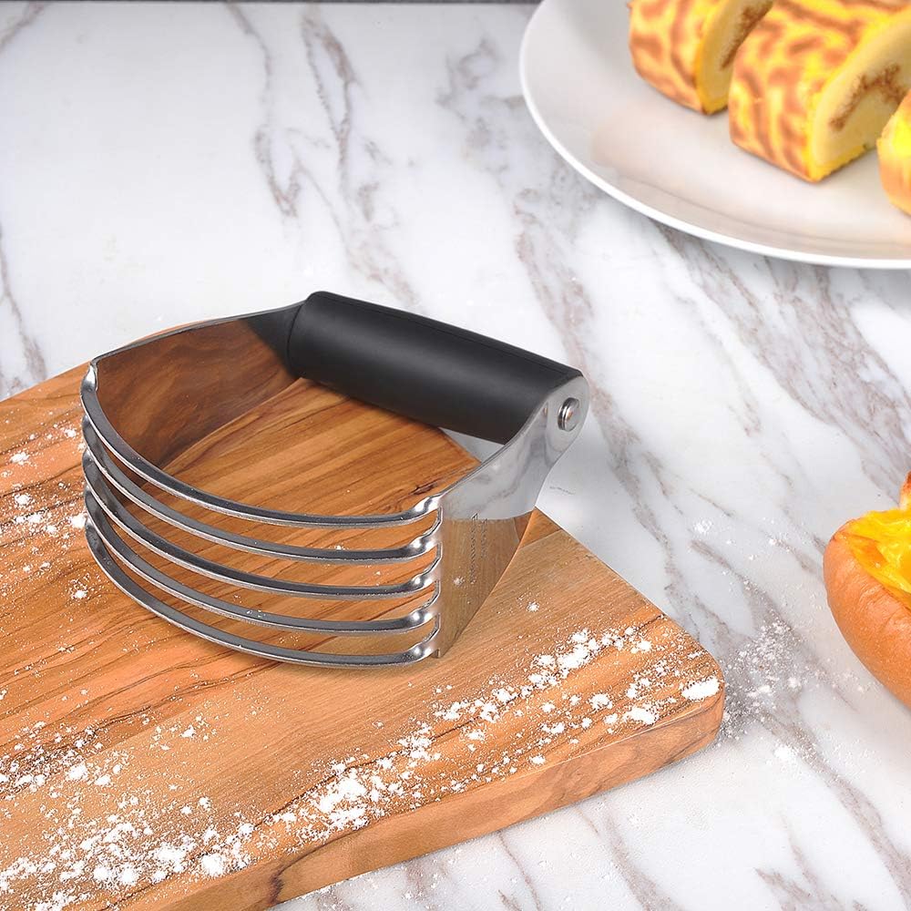 Etens Dough Blender, Heavy Duty Pastry Cutter with Stainless Steel Blades for Baking, Premium Pastry Blender Baking Tools- Medium, Black Handle: Kitchen & Dining