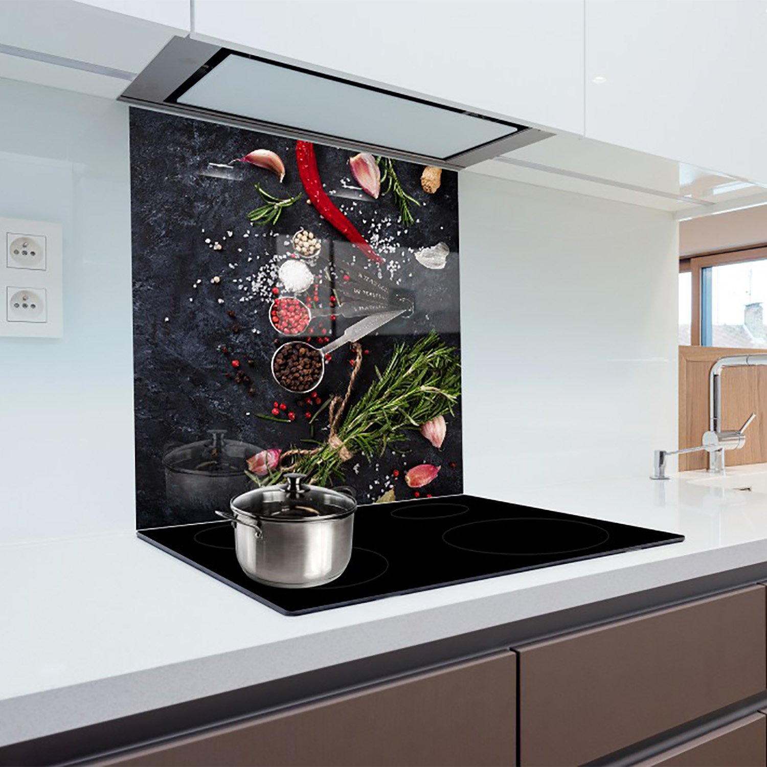 Kitchen Glass Splashback Heat Resistant Toughened Glass 60x65 Cm Graphic No 1018 Buy