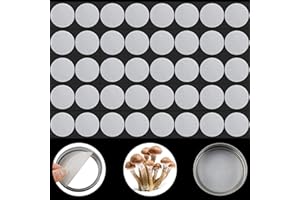 Yexiya 40 Pieces 68 mm Monotub Filters Synthetic Filter Paper Stickers 0.3 Filter Disc Wide Mouth Paper Stickers Disc Adhesive Patch Decal for Mushroom Cultivation Wide Mouth Jar Lids Mason Jars
