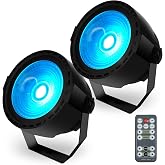 SHEHDS LED Par Stage Light 30W COB Wash Lights RGB 3in1-2 Pack | with Remote and DMX Control DJ Lights Sound Activated Uplighting for Wedding,Party, Stage Show,Club,Karaoke