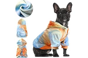 AUTOWT Dog Hoodie, Winter Dog Coat Flannel Tie-Dye Soft Clothes for Small Medium Large Dogs, Comfortable Pullover Warm Dogs S
