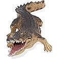 Gemini&Genius Crocodile Action Figures Wildlife World Safari Animals Figures Stocking Stuffers and Collectible Toys The Coolest Cake Toppers for Kids (Brown Crocodile)