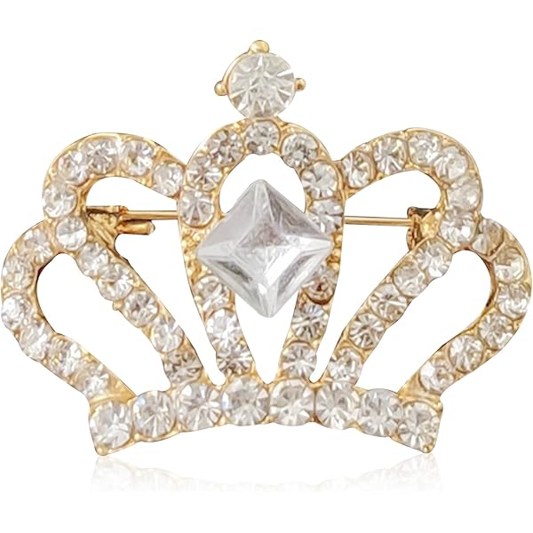 Broche De Corona De Diamant De Imitación Para Mujer, Piedra Preciosa