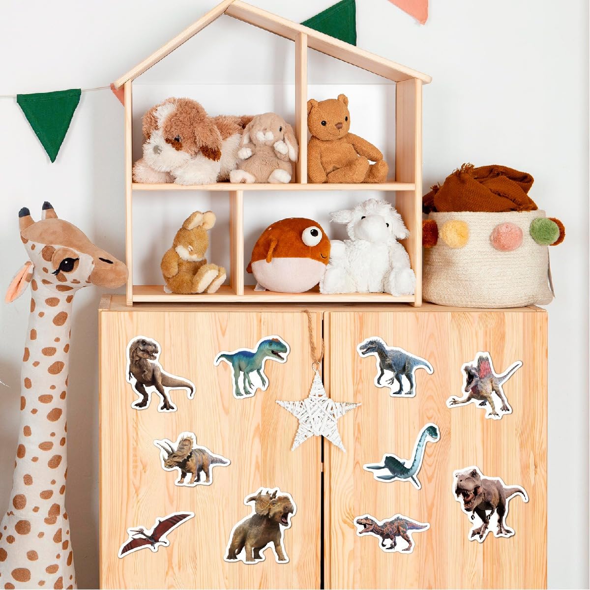100pcs Jurassic Dinosaur Stickers for Kids Waterproof Vinyl Dino Stickers for Boys Girls Teens Waterbottle Scrapbook Laptop Skateboard Computer