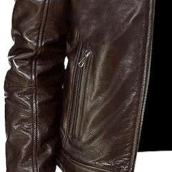 SWJGLITTR Men Slim Fit Motorcyle Leather Jacket