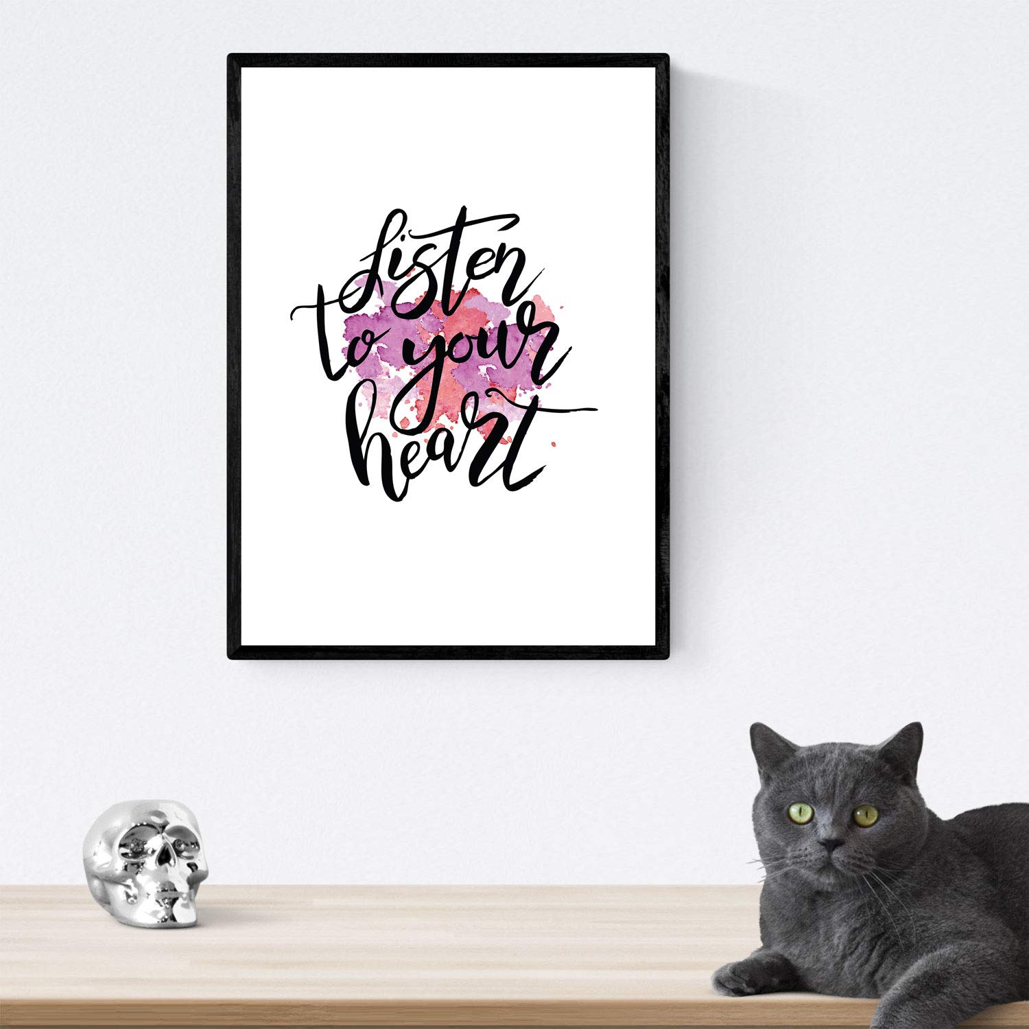 Nacnic film with happy messages coloridos.Poster 'Listen to Your Heart' for framing. A3 size unframed