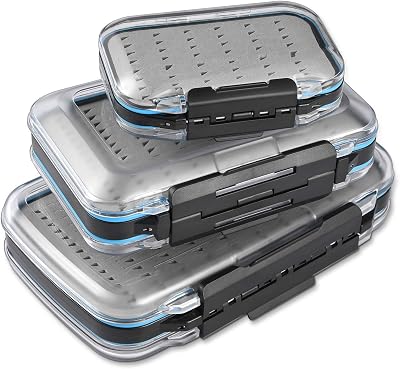 Gonex Two-Sided Waterproof Fly Box Grey Size A B C Fly Fishing Lures