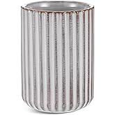 LIFKOME Vintage Ceramic Cup Japanese Style Tea Cup 300ml Striped Drinking Cup No Handles Tumbler Mug for Beverage Juice Milk Coffee