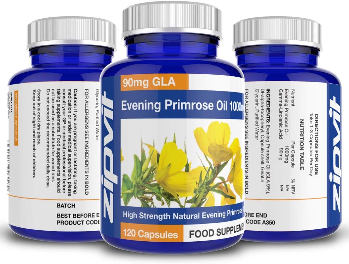 Zipvit Evening Primrose Oil 1000mg Per Capsule, High Strength Omega 6 GLA & LA, Cold Pressed, 120 Softgel Capsules, 4 Months Supply - Image 4