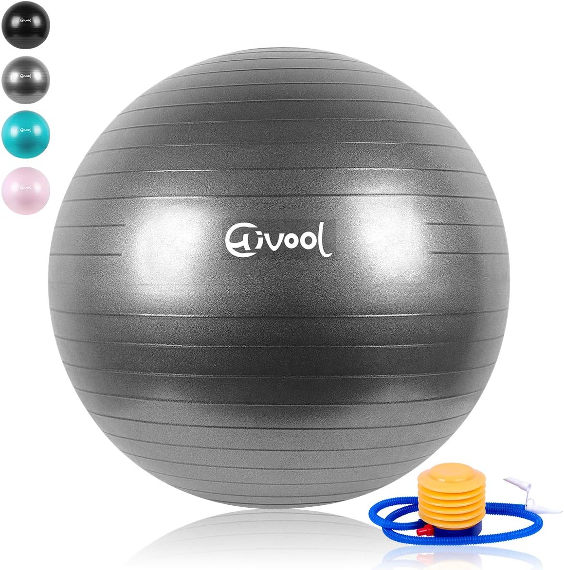 Hivool Exercise Ball(55-85cm) Thickened Anti-Burst Non-Slip Fitness Ball,Sports Gymnastics Balance Training Ball &Birthing,Therapy,Office Ball Chair with Quick Pump and Supports 2200lbs
