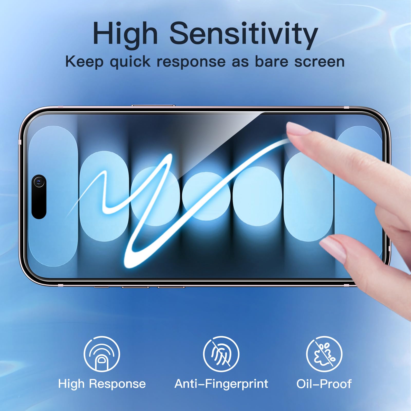 JETech Privacy Screen Protector for iPhone 15 6.1-Inch, Anti-Spy Tempered Glass Film with Easy Installation Tool, 2-Pack