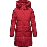 Marikoo Women's Long Winter Coat with Hood - Quilted, Puffy, Thigh-Length Jacket - Karumikoo XVI XS-5XL