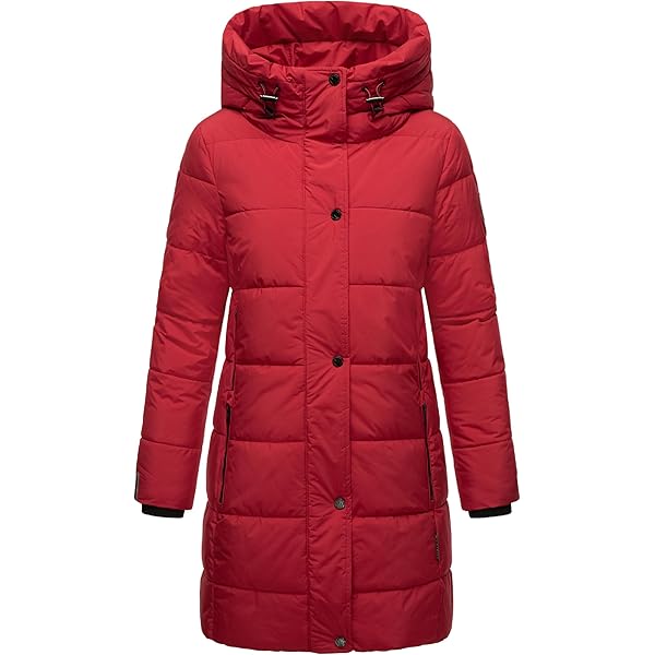Marikoo Ladies' Long Winter Coat with Hood & Detachable Faux