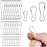 60pcs Metal Spring Hook Buckles Nickel Plated Snap Hanging Clip for Zipper, Key Chain, Plant Hanger etc. (20x 20mm & 20x 30mm & 20x 40mm)