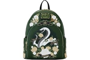 Loungefly Harry Potter Slytherin House Floral Tattoo Mini Backpack