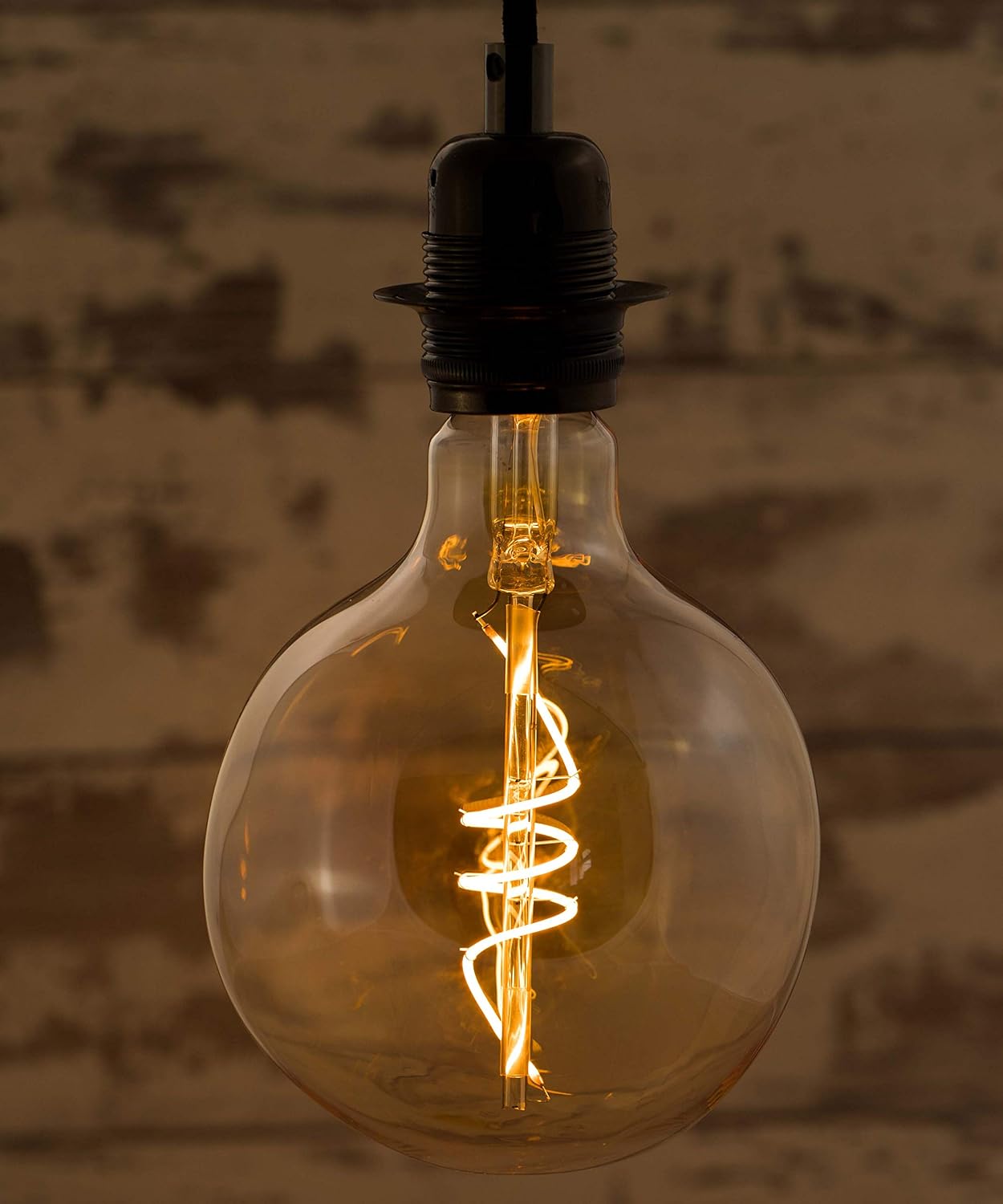 LED E27 Dimmable Edison Screw Filament Retro Melt Light Bulb with Sculpture Art Shaped Smoked Glass, 2200K, 4W (Equivalent to 40W) - Image 3