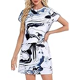 Unsenthy Two Piece Skirt Set for Women Overlap Sleeves Tennis Outfits with Short Skorts Lounge Matching Sweatsuits S-2XL