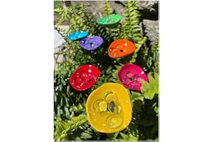 Bee Watering Station with Marbles – Colorful Butterfly Puddler for Garden Pollinators,Hummingbird & Honeybee Water Feeder, Ou