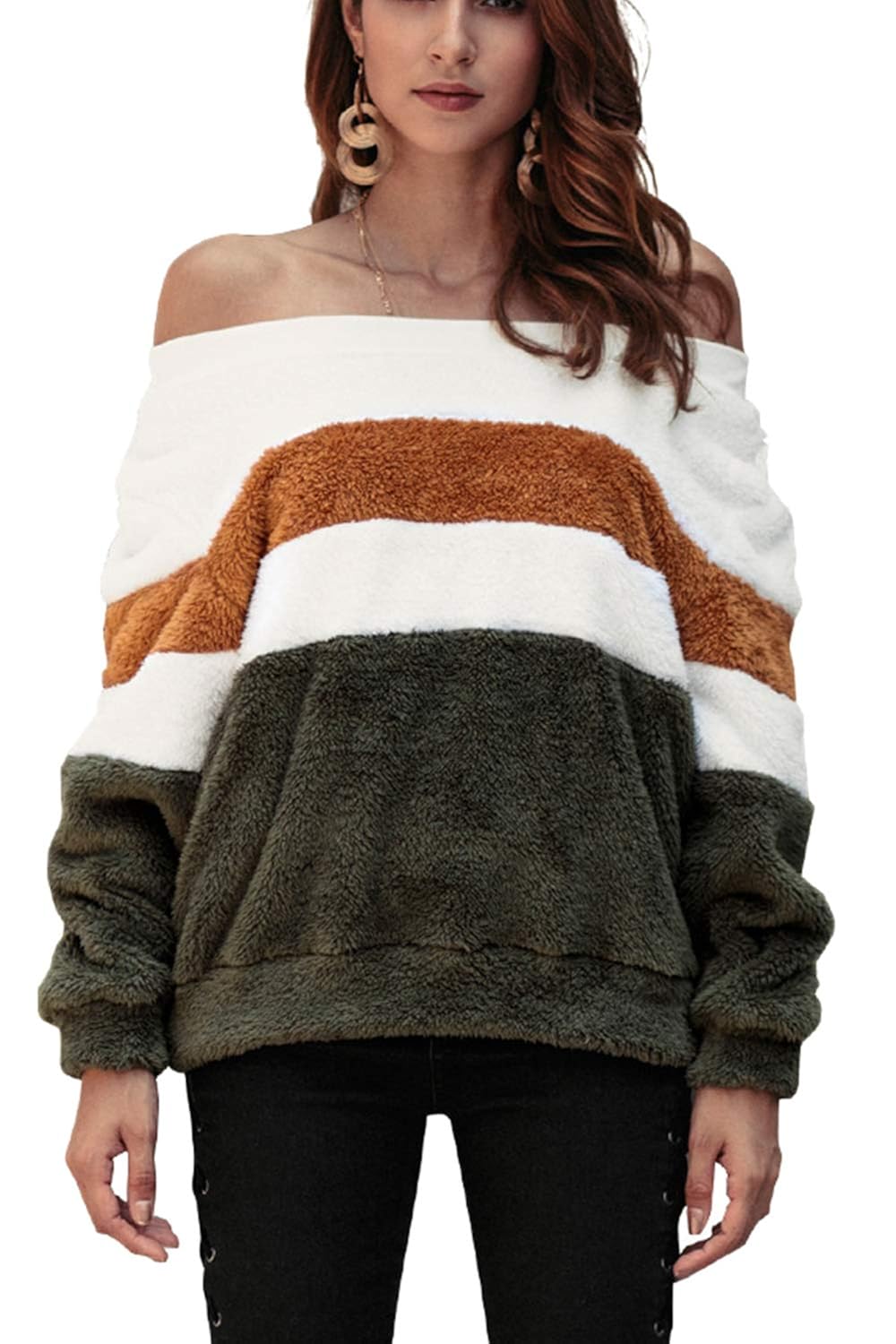 off the shoulder zip up hoodie