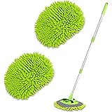 2 in 1 Chenille Microfiber Car Wash Brush Mop Mitt with 45" Aluminum Alloy Long Handle, Car Cleaning Kit Brush Duster, Not Hu