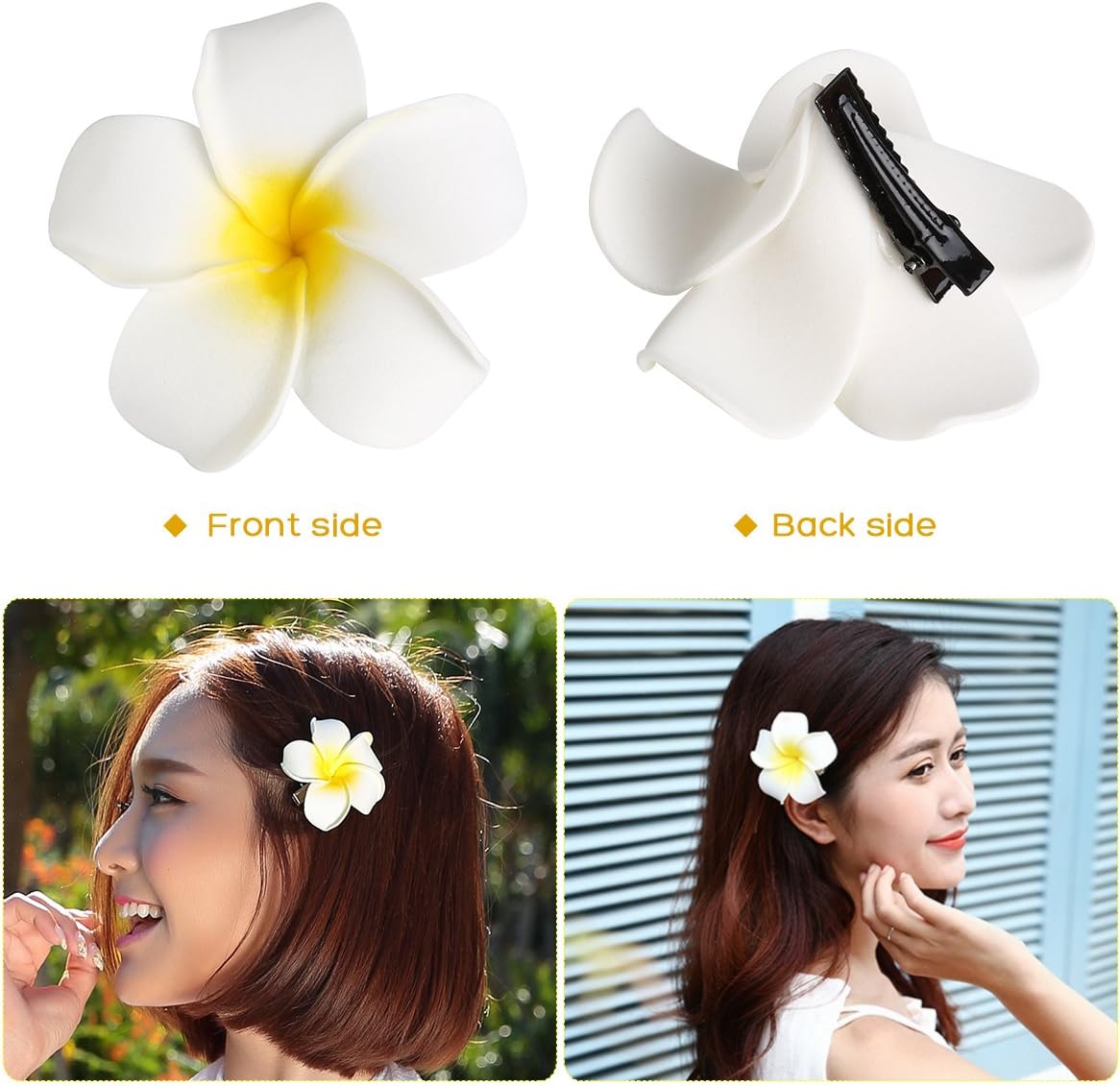 Amazon Frcolor お花 ヘアピン 花髪クリップ ヘアアクセサリー プルメリア 10本 Frcolor ヘアピン 通販