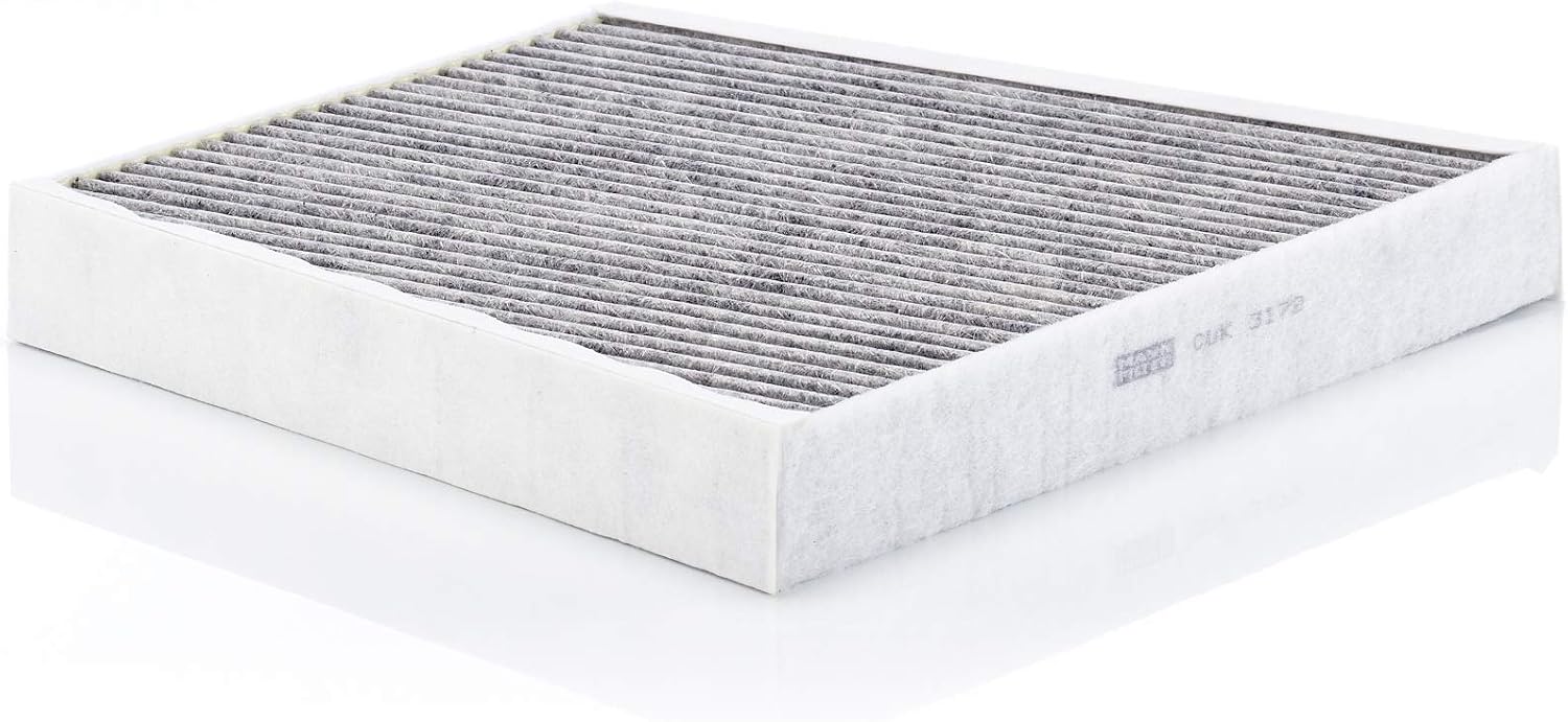 MANN-FILTER CUK 3172 Cabin Air Filter - Pollen Filter with Activated Carbon - for Cars + Transporters, White, 31.2 x 26 x 3.5 cm