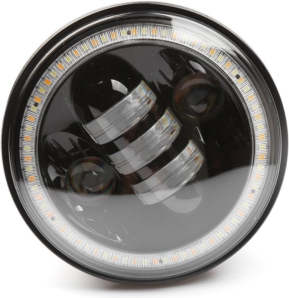 5.75 Inch LED Projection Daymaker Headlight amber angel eye for Harley Sportster and Dyna