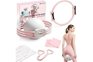 LOEUO at Home Pilates Kit for Women, Pilates Equipment for Home Workouts, Adjustable Resistance Pilates Ball and Ring Set for Exercise